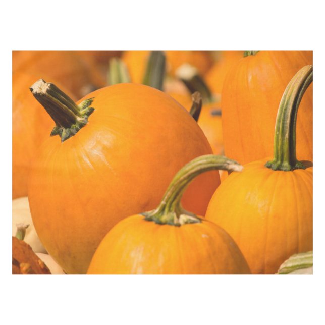 Pumpkin Harvest Custom Cotton Tablecloth, 52"x70" Tablecloth (Front (Horizontal))