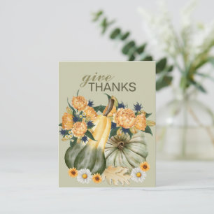 Pumpkin Harvest Floral Fusion Card