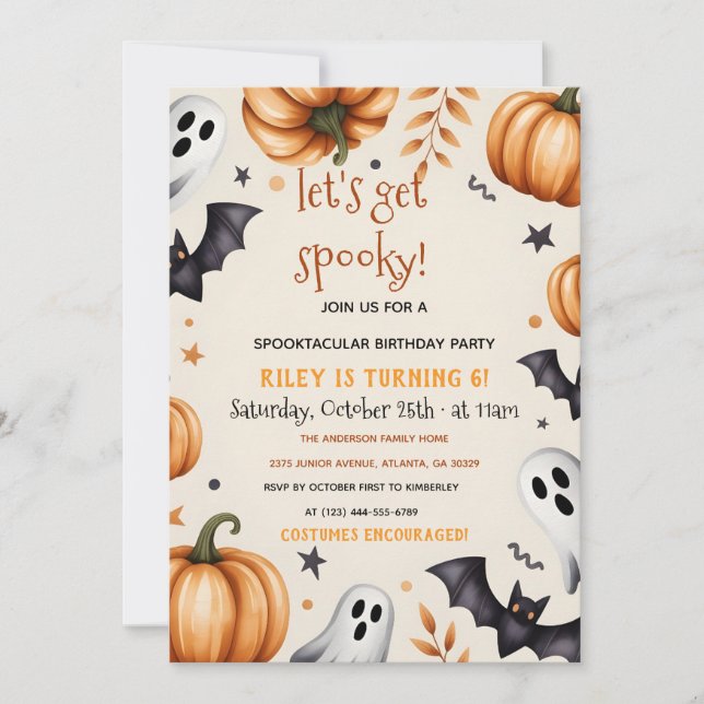 Pumpkin Harvest Halloween Birthday Invitation (Front)