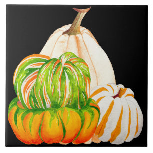 Pumpkin Harvest on a Ceramic Tile (2B)