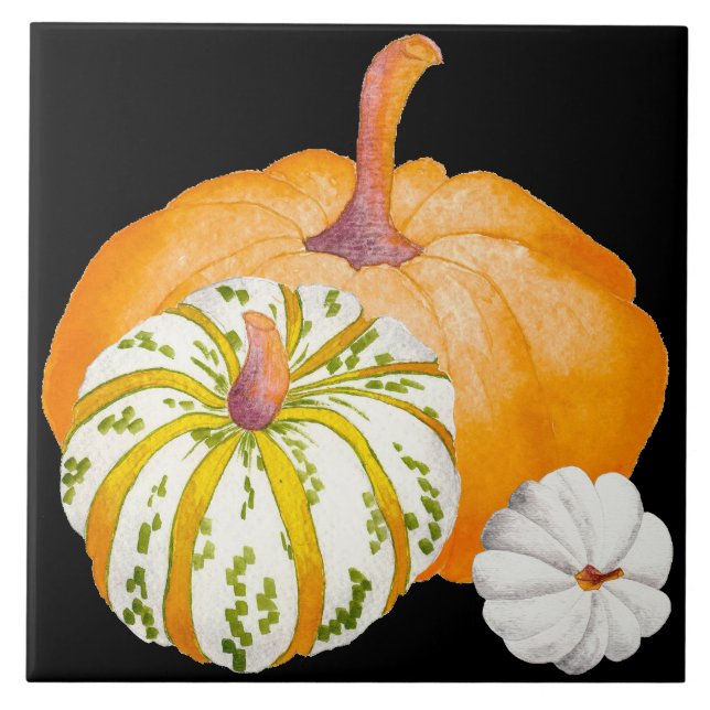 Pumpkin Harvest on a Ceramic Tile (3B) (Front)