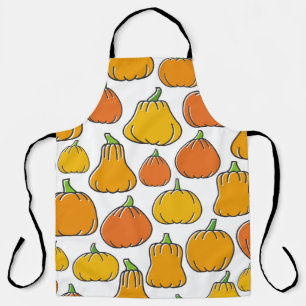 Pumpkin harvest, seasonal vegetable pattern. apron