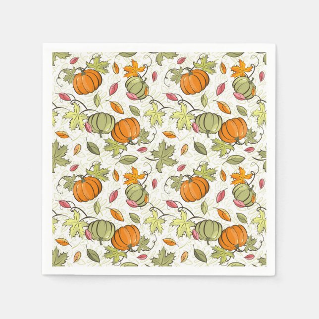 Pumpkin Harvest Thanksgiving Napkin (Front)