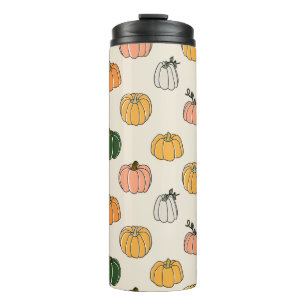 Pumpkin Harvest vintage Seamless Pattern Thermal Tumbler