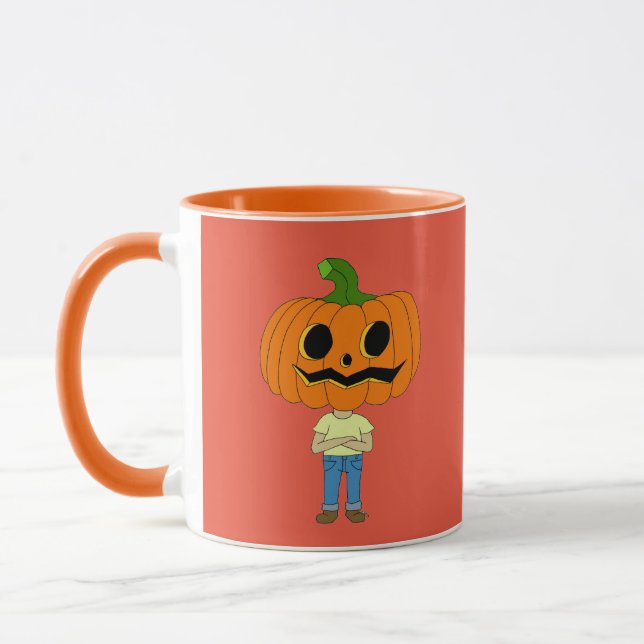 pumpkin head chibi boy    mug (Left)