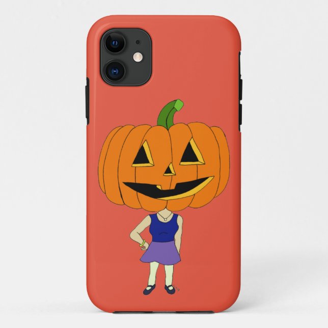 pumpkin head chibi girl Case-Mate iPhone case (Back)