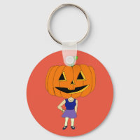pumpkin head chibi girl  keychain