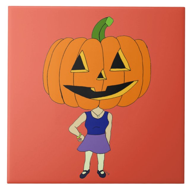 pumpkin head chibi girl    tile (Front)