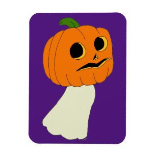 Pumpkin head ghost    magnet