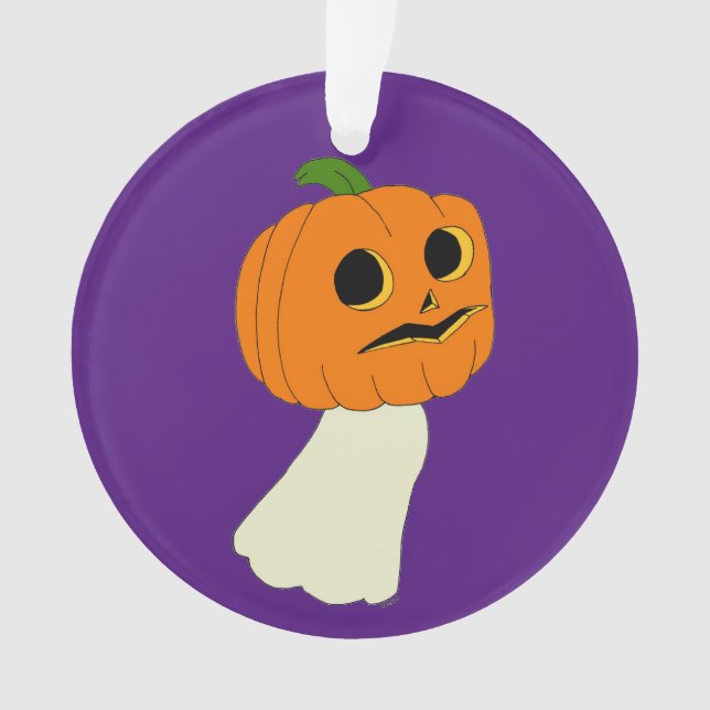 Pumpkin head ghost ornament (Front)