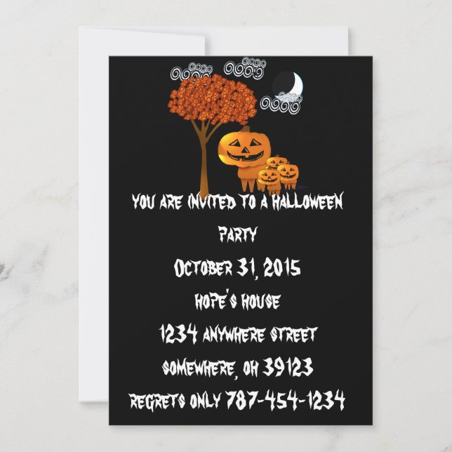 Pumpkin Head Halloween Party Invitations (Front)
