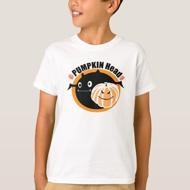 Pumpkin Head Happy Halloween T-Shirt (Front)