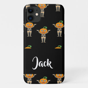 Pumpkin head on skeleton Case-Mate iPhone case