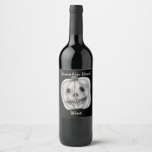 Pumpkin Head Wine Halloween Label