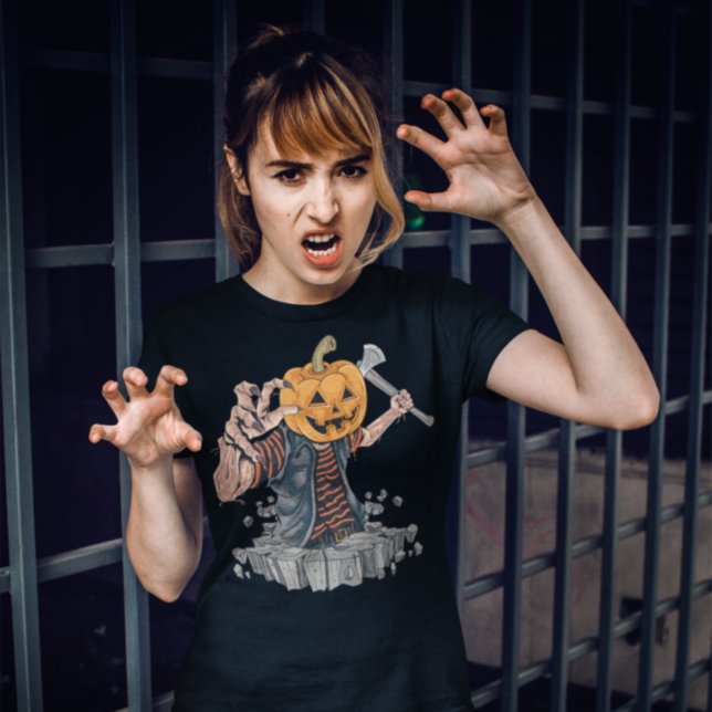 Pumpkin Head Zombie Killer Halloween T-Shirt (Creator Uploaded)