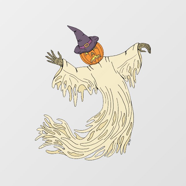 Pumpkin-Headed Ghost Halloween Art (Sheet)