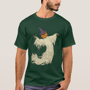 Pumpkin-Headed Ghost Halloween Art T-Shirt