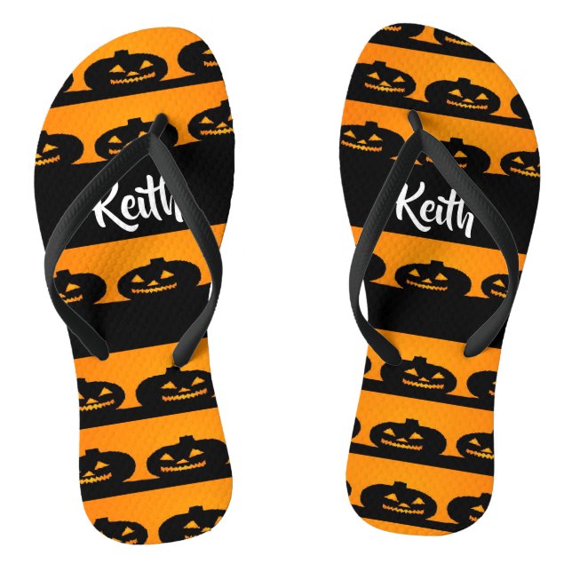 Pumpkin heads halloween theme jandals (Footbed)
