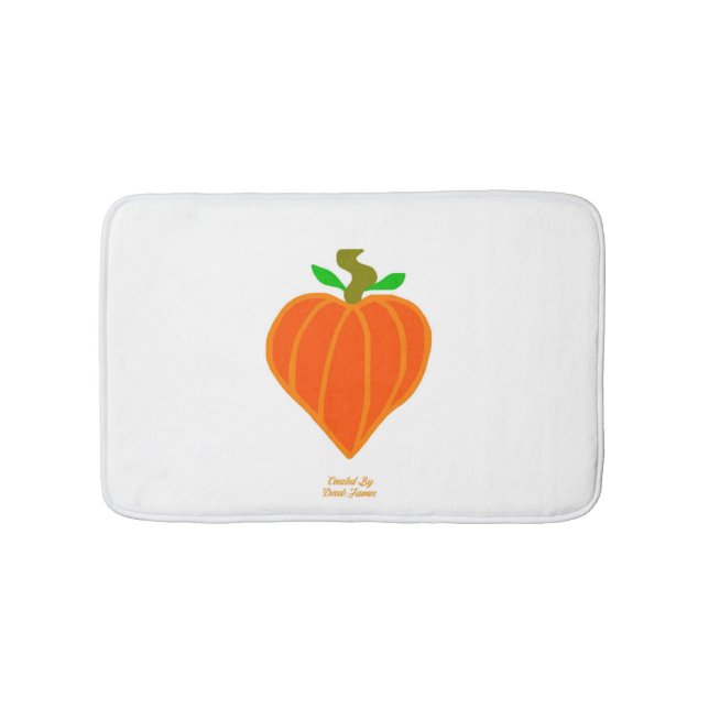 Pumpkin Heart Bath Mat (Front)