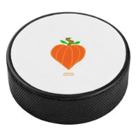 Pumpkin Heart Hockey Puck