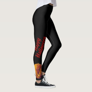 Pumpkin, Heart in Skeleton Hand Leggings