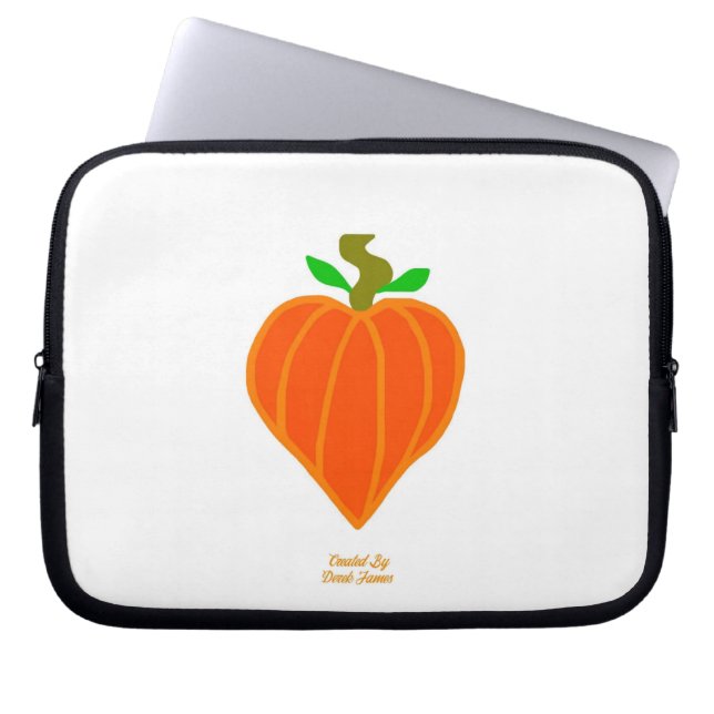 Pumpkin Heart Neoprene Laptop Sleeve (Front)