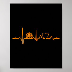 Pumpkin Heartbeat Halloween  Poster
