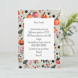 Pumpkin Helloween invitation