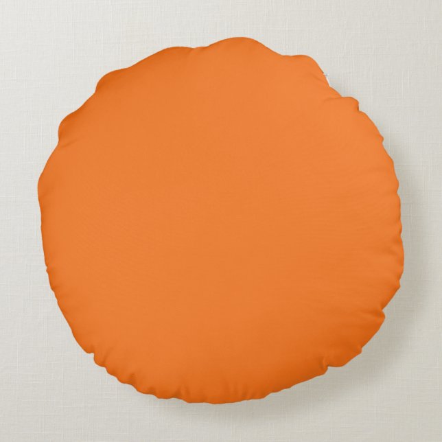 Pumpkin hex code FF7518 Round Cushion (Back)