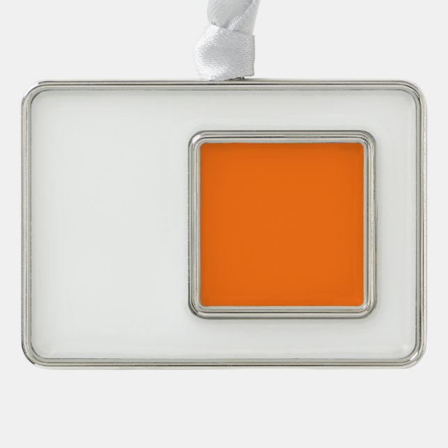 Pumpkin hex code FF7518 Silver Plated Framed Ornament (Front)