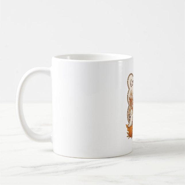 Pumpkin-highland Cow Ghost Halloween Coffee Mug (Left)
