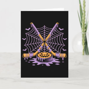 Pumpkin Hockey Halloween Ice Cream Drip Hockey T F Card