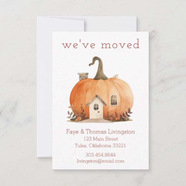 Pumpkin Home Moving Announcement (Front)