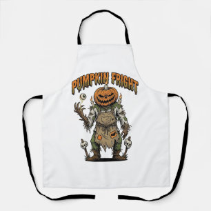 Pumpkin Horror Shirt Vintage Eyeball Halloween Art Apron