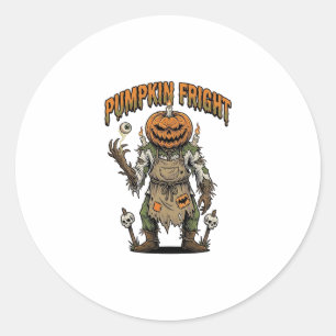 Pumpkin Horror Shirt Vintage Eyeball Halloween Art Classic Round Sticker