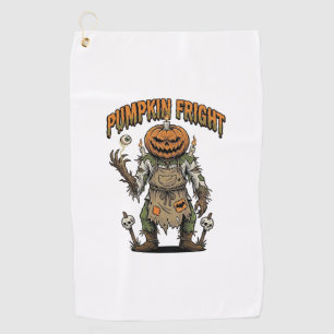Pumpkin Horror Shirt Vintage Eyeball Halloween Art Golf Towel
