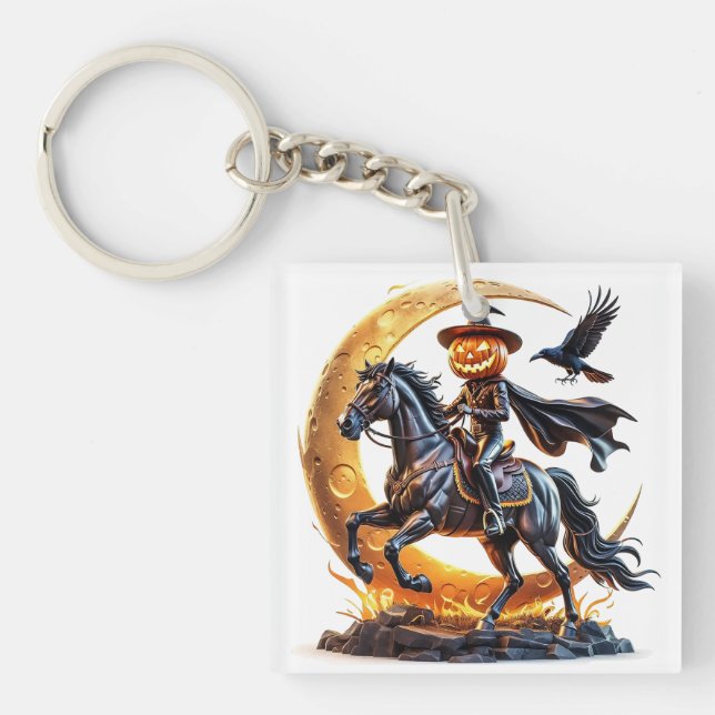 Pumpkin Horseman Key Ring (Front)