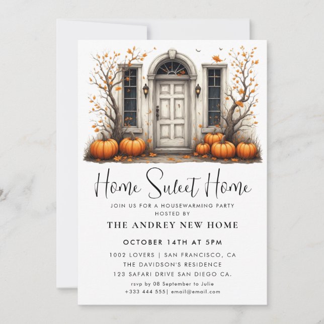 Pumpkin Housewarming Party Home Sweet Home Invitation (Front)
