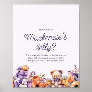 Pumpkin How Big is Mummy's Belly Baby Shower Sign