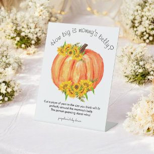 Pumpkin How Big is Mummy's Belly Game  Pedestal Sign