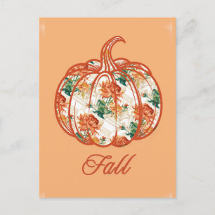Pumpkin in a Chrysanthemum Pattern Postcard