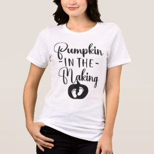 Pumpkin In the Making Fall Halloween Mum-to-be Tri-Blend Shirt