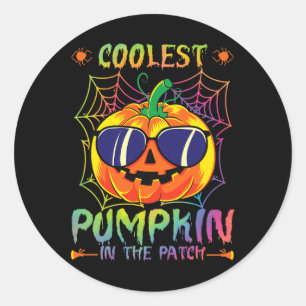 Pumpkin In The Patch Tie Dye Halloween Pumpkin Fal Classic Round Sticker