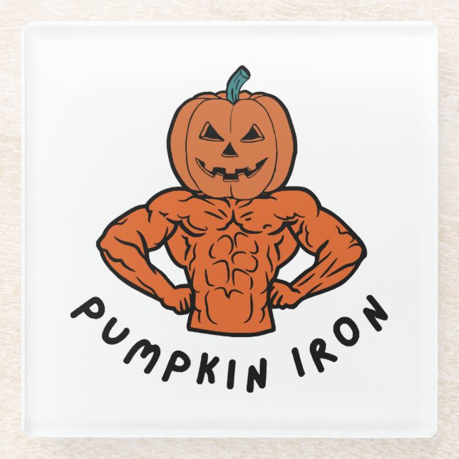 Pumpkin Iron  Glass Coaster (Front)