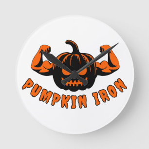 Pumpkin Iron  Round Clock