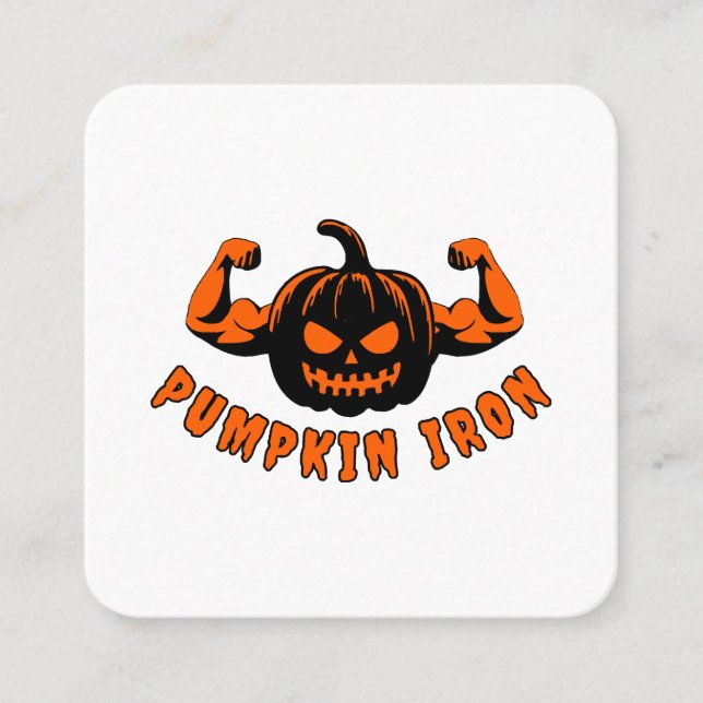 Pumpkin Iron  Square Business Card (Front)