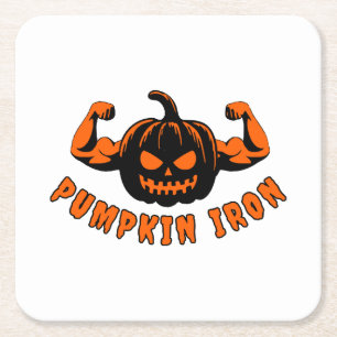 Pumpkin Iron  Square Paper Coaster
