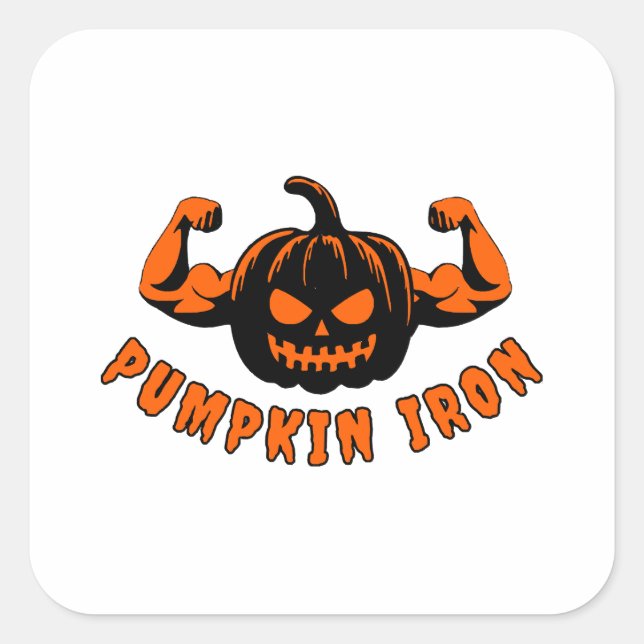 Pumpkin Iron  Square Sticker (Front)