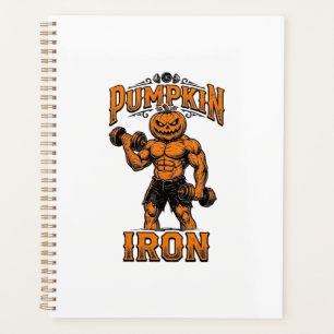 Pumpkin Iron Vintage Bodybuilder Halloween Design_ Planner