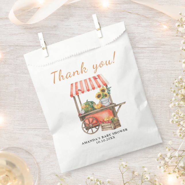 Pumpkin is on the way Baby Shower Thank you Favour Bags (Clipped)